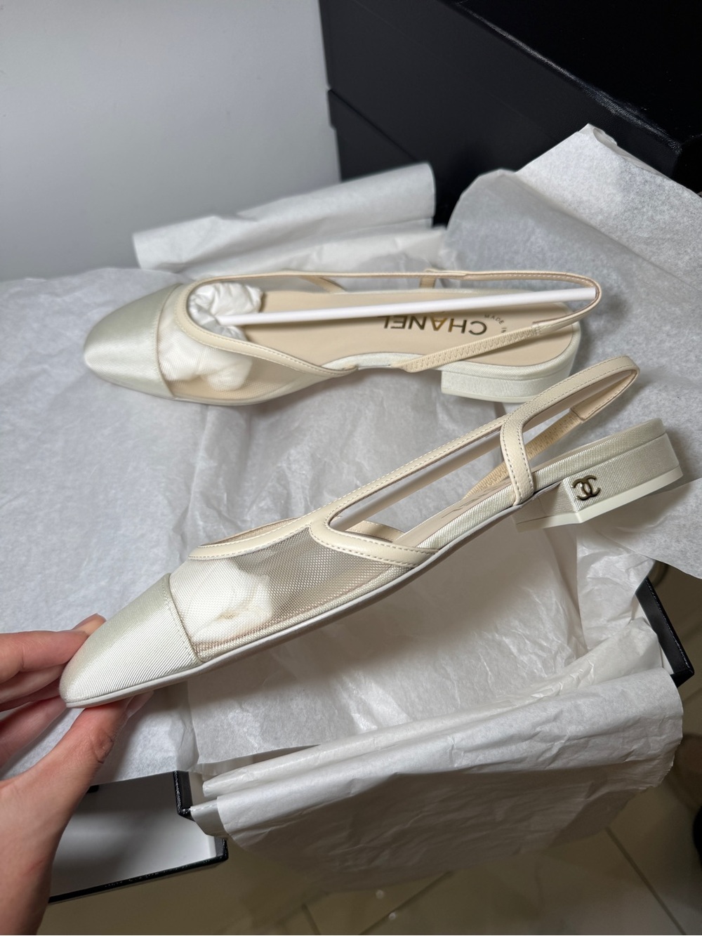 Chanel Ivory Mesh Slingbacks | Size 36 - Picture 5 of 15
